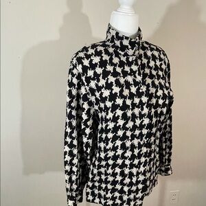 Aquascutum vintage sz 6 hounds tooth button down  100% wool